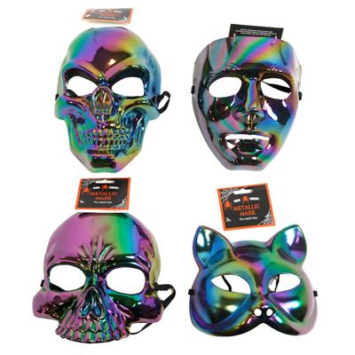 Mask Metallic 4ast Plastic Adult Hdrcard