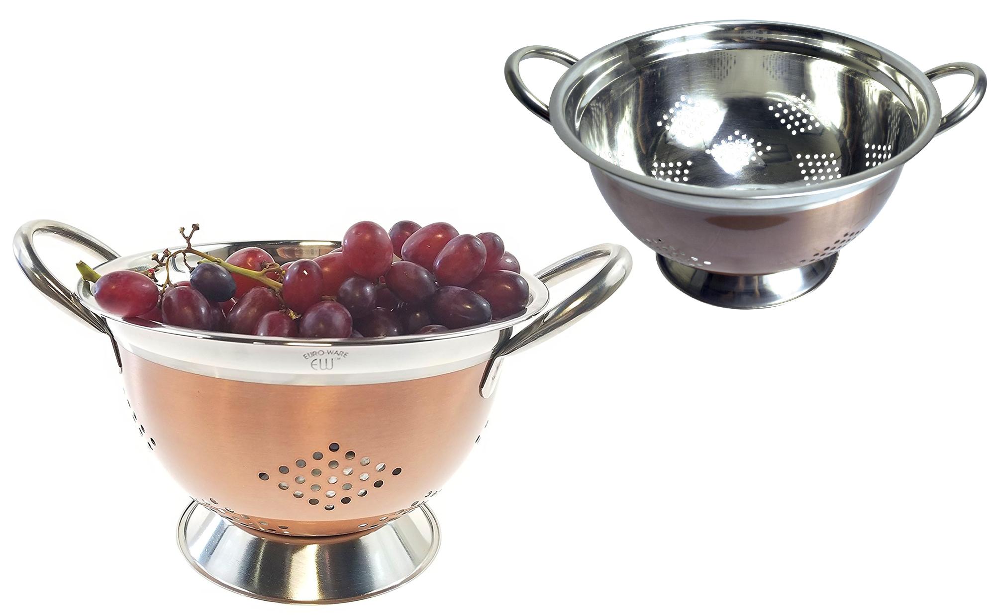 8 Qt. Stainless Steel Colander Strainer - Metallic Copper image