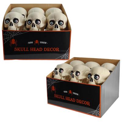 Skull Head W/alive Looking Eyes 6.3x7.87x6.46in Bone Color In 12pc Pdq/ht image
