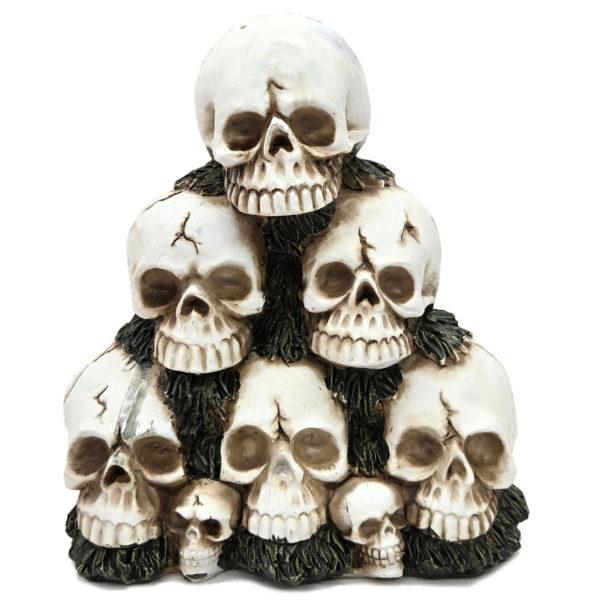 7.25" Halloween Skulls Piled Pyramid Figurine Decorative Stand image