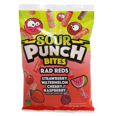 Sour Punch Bites Rad Reds 3.7 Oz Peg Bag Incl 4 Flavors image