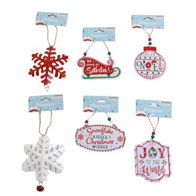 Ornament Metal With Wood Beads Or Bell 6ast Xmas Header Card image