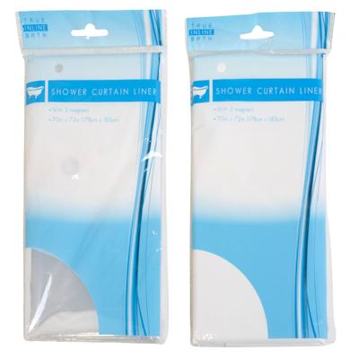 Shower Curtain Liner 70x72 Peva 2asst Clear/white W/magnets 135g In Prtd/pb image
