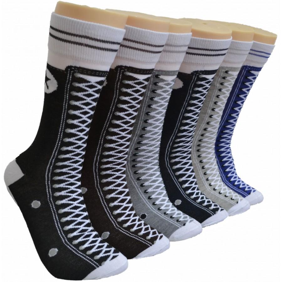 Men's Novelty Crew Socks - Sneaker Print - Size 10-13 image