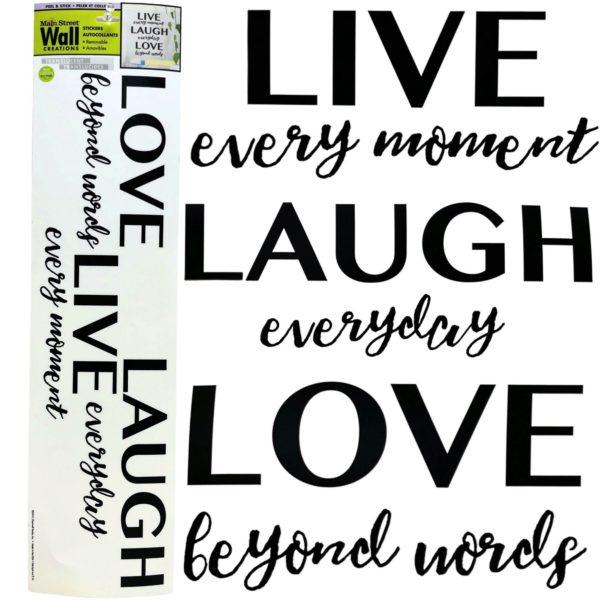 Main Street Wall Creations Translucent Jumbo Stickers In Live Laugh Love Design image
