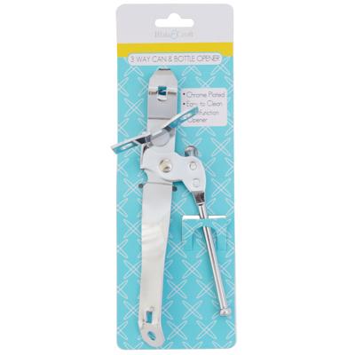 Can Opener 3-way Chrome-platedmetal/kitchen Tie-on-card