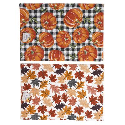 Placemat Harvest Polyester 2ast Print 13x19in Ht/jhook image