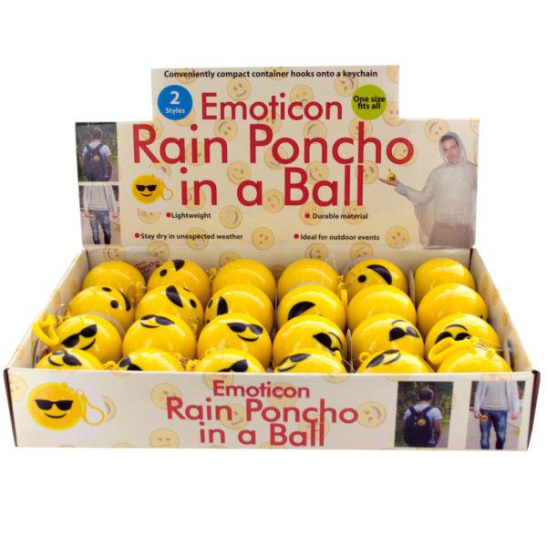 Emoticon Adult Rain Poncho In A Ball Countertop Display image