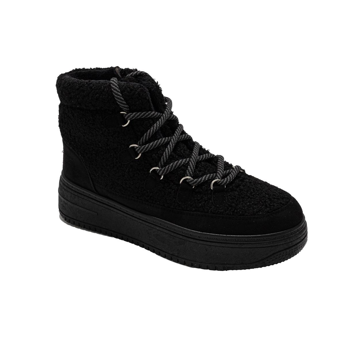 Bebe Women's Sneakers w/ Sherpa Upper & Chunky Two Tone Round Laces image