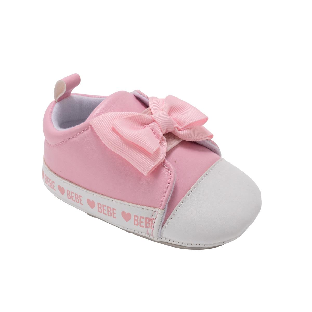Bebe Infant Girl's Sneakers w/ Double Bow & Printed Bebe Logo image
