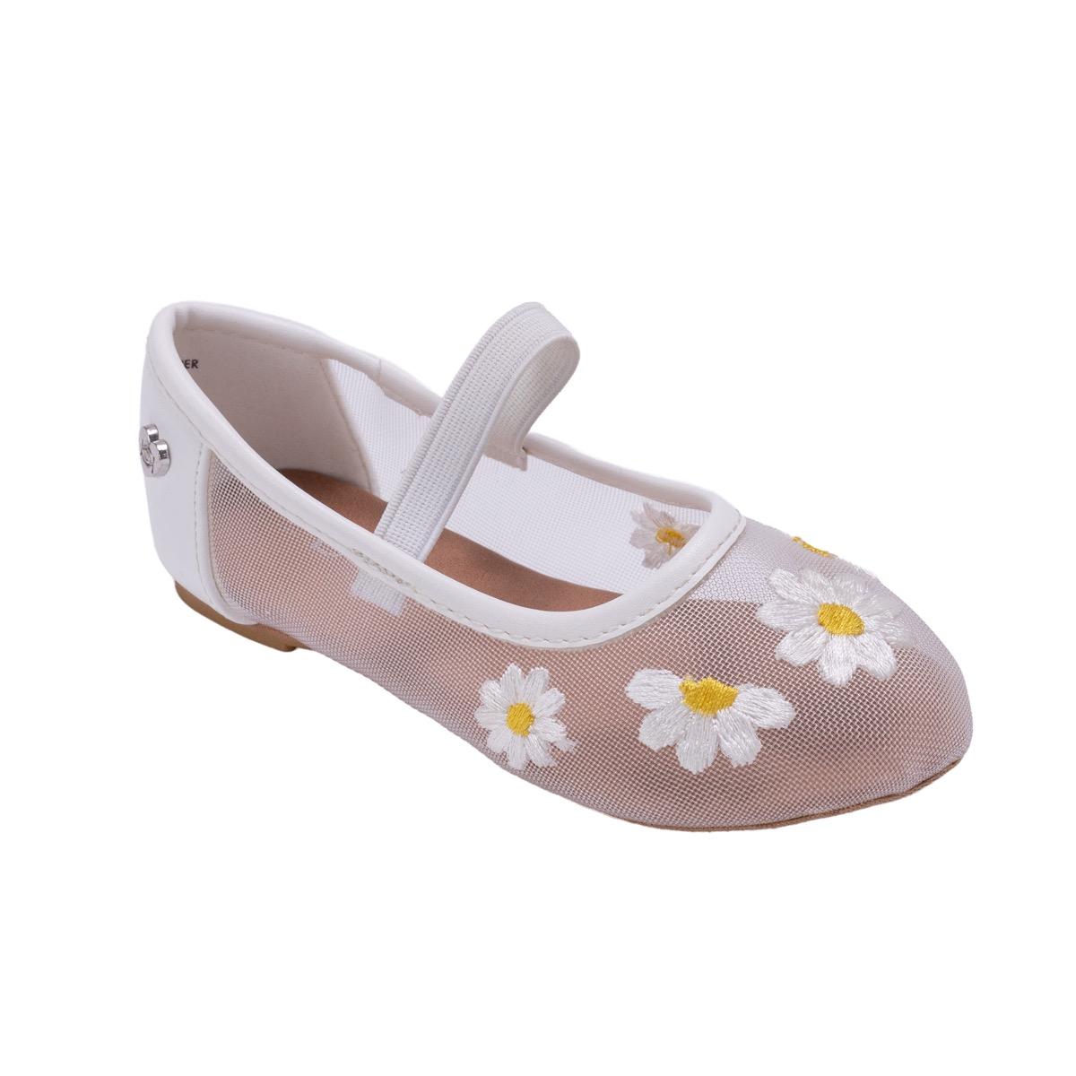 Bebe Toddler Girl Flats w/ Embroidered Flowers image