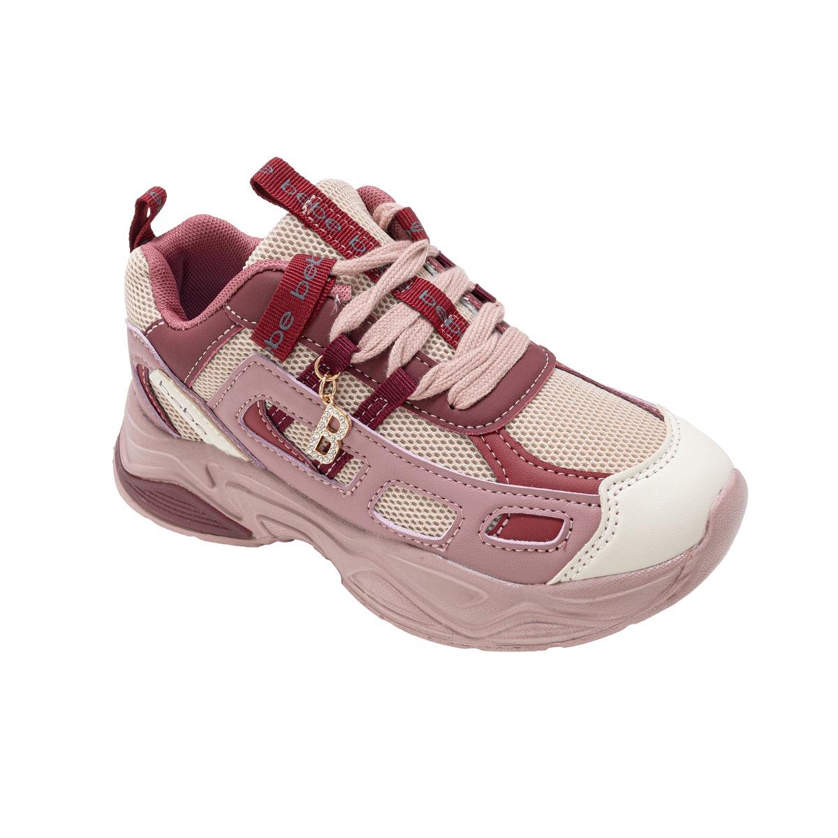 Bebe Girl's Running Sneakers w/ Hanging Rhinestone Charm image