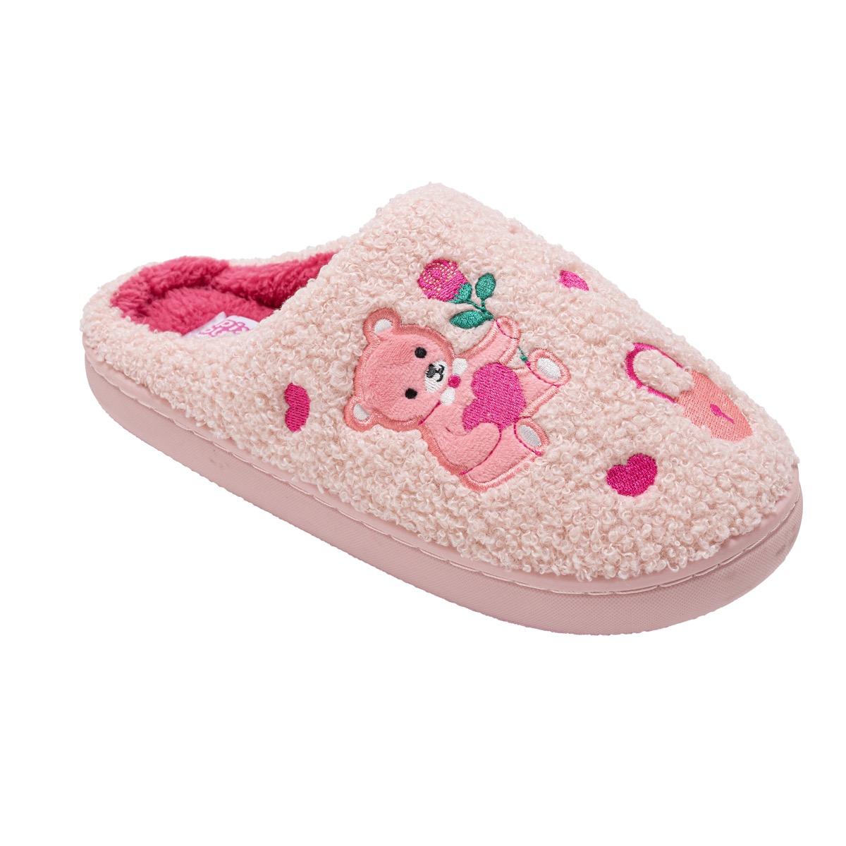 Women's Sherpa Mule Slippers w/ Bear Embroidery image