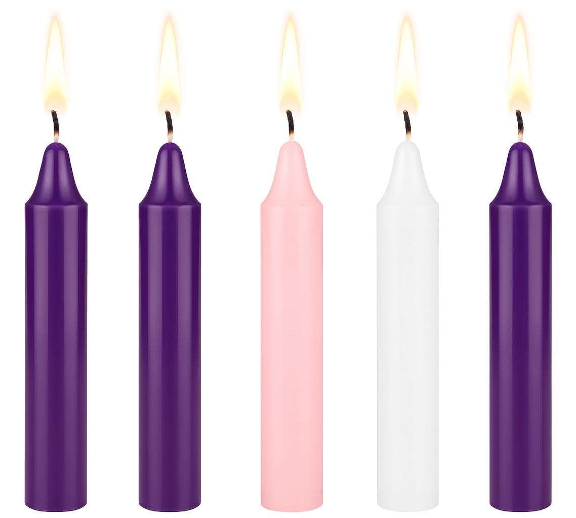 5" Advent Unscented Taper Candles - 5-Pack image