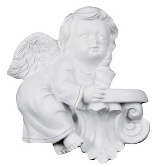 Angel Resting on Balcony Poly Resin Plaque image
