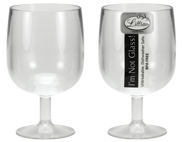 Acrylic - 9 oz. Short Stem Wine Cup - Clear - 36-Packs - Lillian image