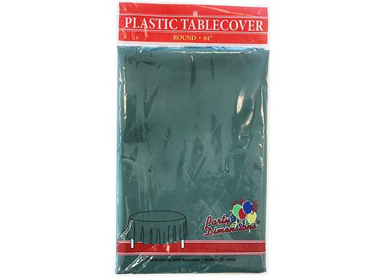 Hunter Green Round Plastic Tablecloths by Party Dimensions - 84'' image