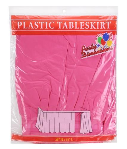 29" X 14' Hot Pink Plastic Tableskirt 36-Packs - Party Dimensions