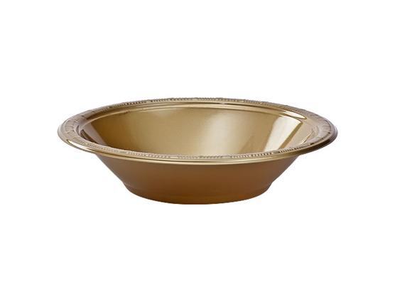 Gold 12oz Plastic Bowls by Hanna K. Signature - 50-Packs image