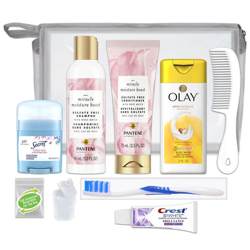 10 PC. Women's Deluxe Kit Featuring: Pantene Sulfate Free Hair Care Products image