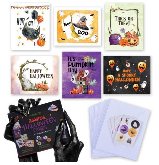 90 PC. Halloween Greeting Cards Sets image