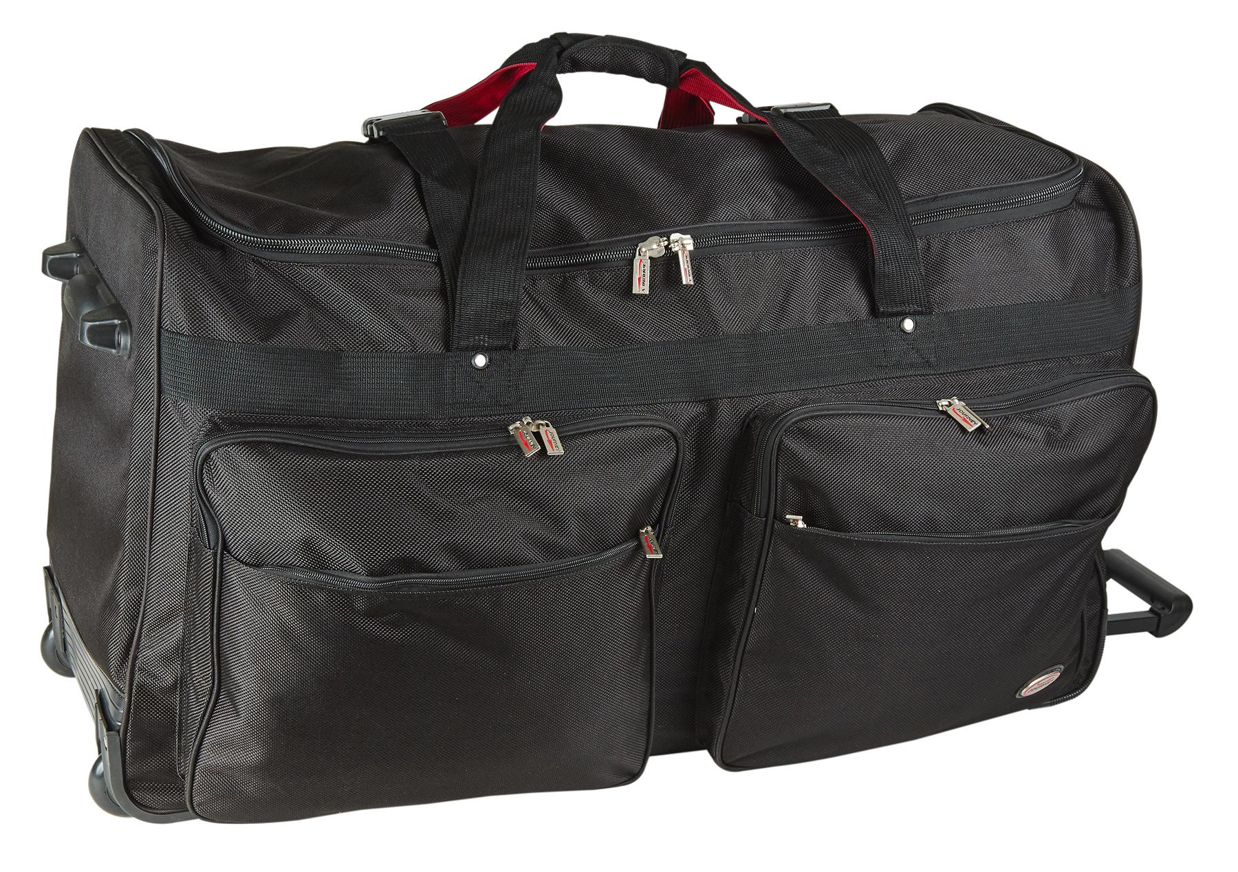 Collapsible Rollaboard Duffle Bags w/ Telescopic Handle - Black image