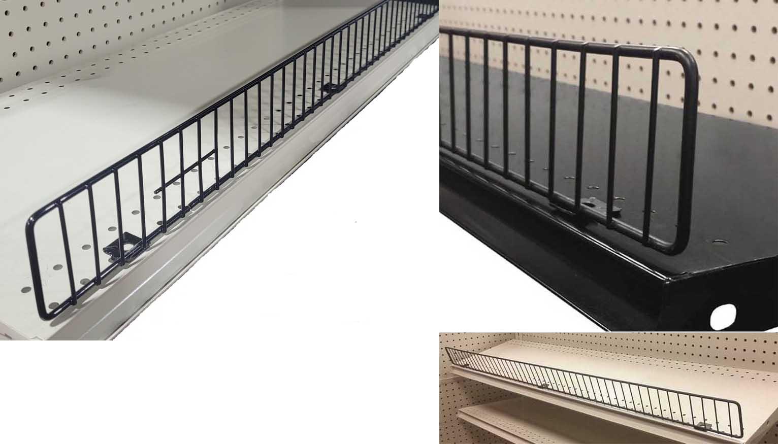 Black Gondola Shelf Fencing - 3in. High x 36in. Long - #BFE336