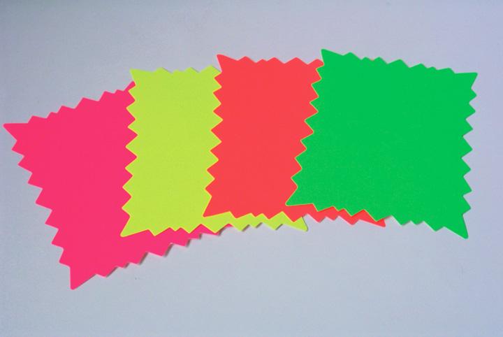 7in. x 11in. Neon Color Star Burst Sign Cards - #CBA338 image