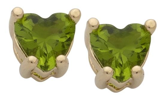 BSE-068 | Heart Birthstone Earring-Aug/Peridot image