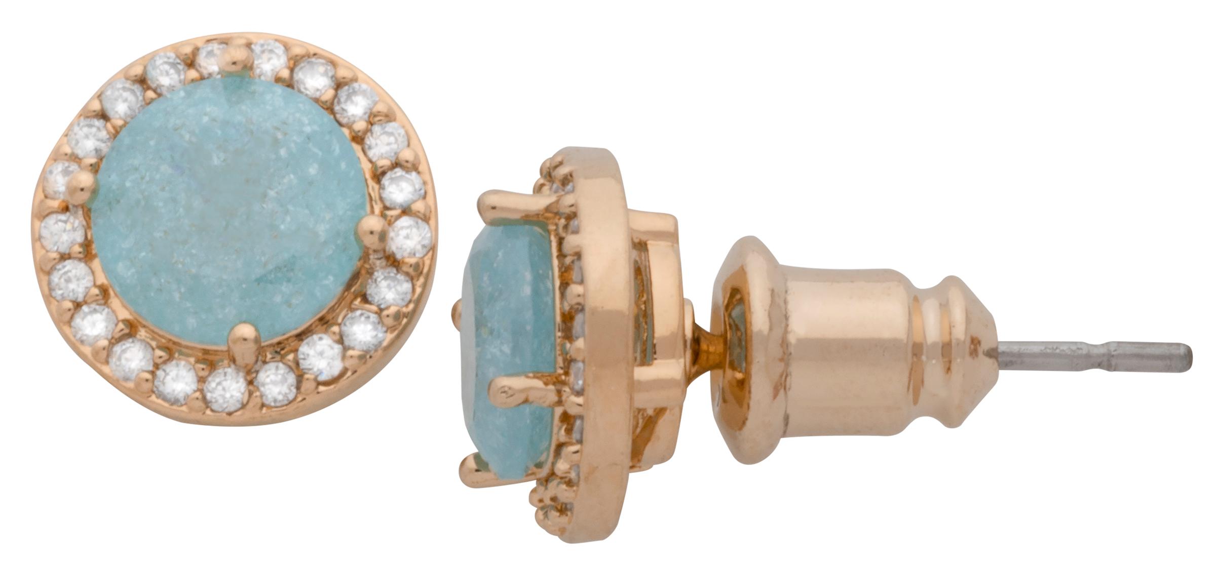 CZE-228 | CZ/Turquoise Round Earring image