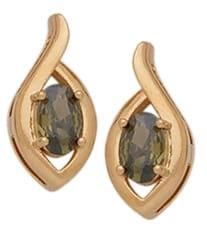 BSE-108 | CZ Oval Birthstone Earrings ~ August/Peridot image