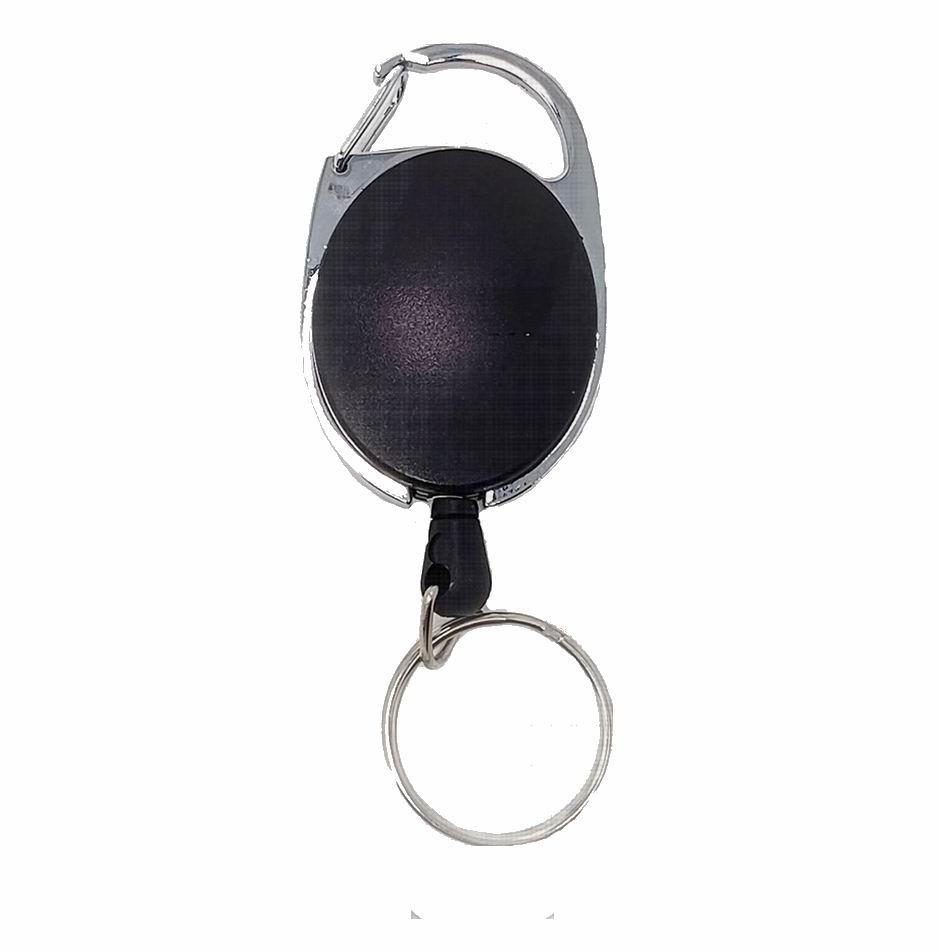 Black Retractable Carabiner - Belt Clip Key Ring Reel - Item #5100 image