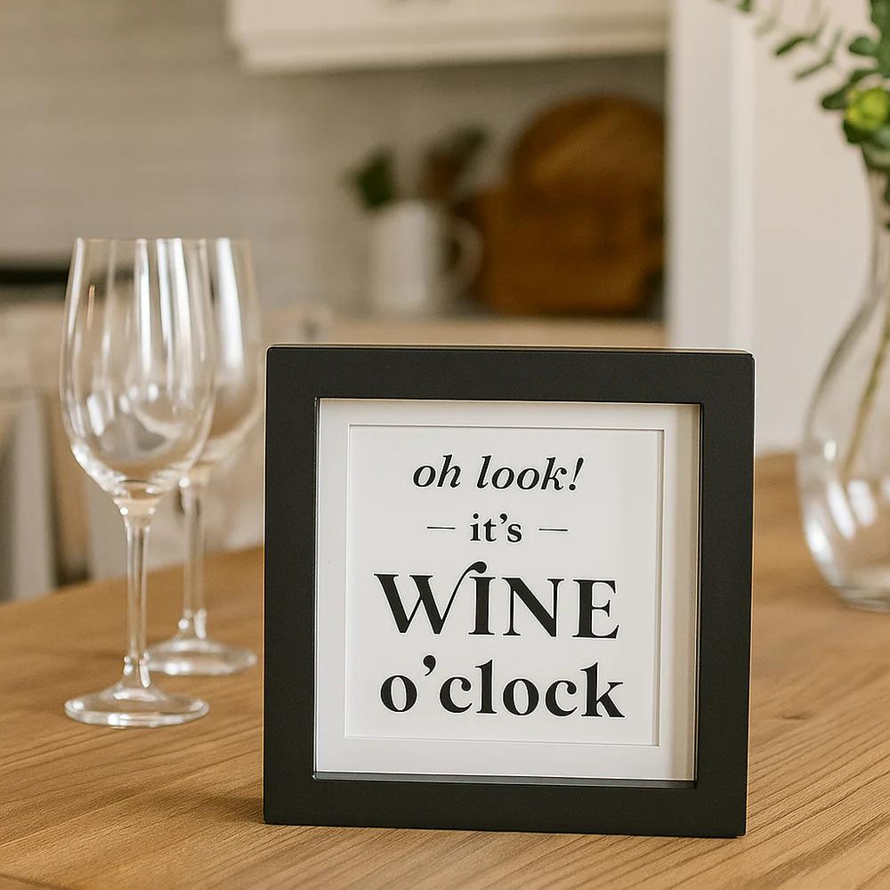 Wine O'Clock & Chocolate Quote Wood Sign - Reversible Wall Or Table Décor - Item #8110 image
