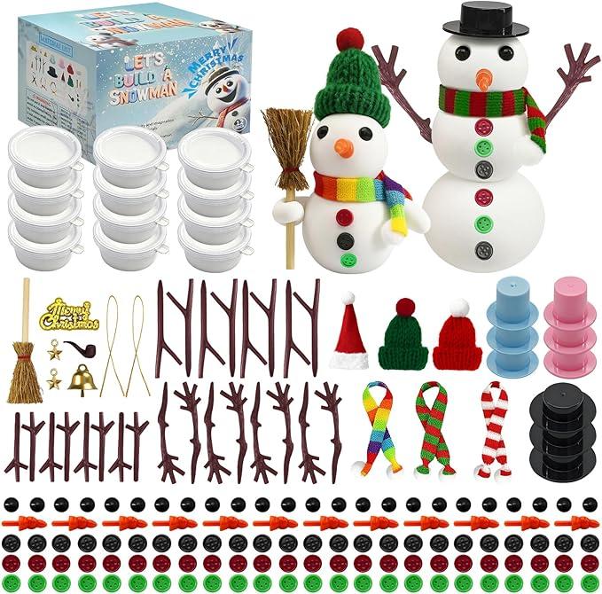 12 Pack Christmas Crafts - 131 Pcs DIY Clay Snowman Kit - Modeling Clay Snowman kit - Item #8457 image