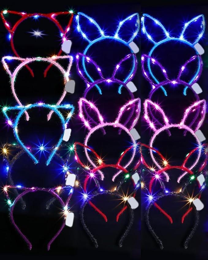 LED Cats and Rabbits Lighted Headband - For Kids and Adults - Assorted Colors - Item #8451 image