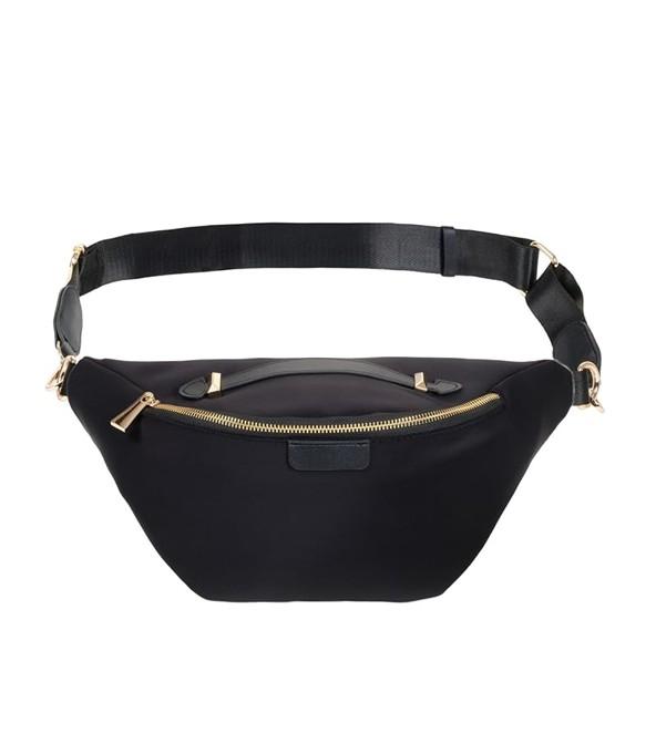 Unisex Cross Body Bag with Adjustable Strap - Plus Size Black Fanny Pack - (Fits 42-54 Inch Waist) - Item #8804 image