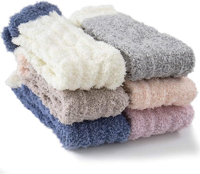 Warm & Cozy Socks for Women - Fluffy Fuzzy Plush Sleeping Slipper Socks - Assorted - Item #8759 image