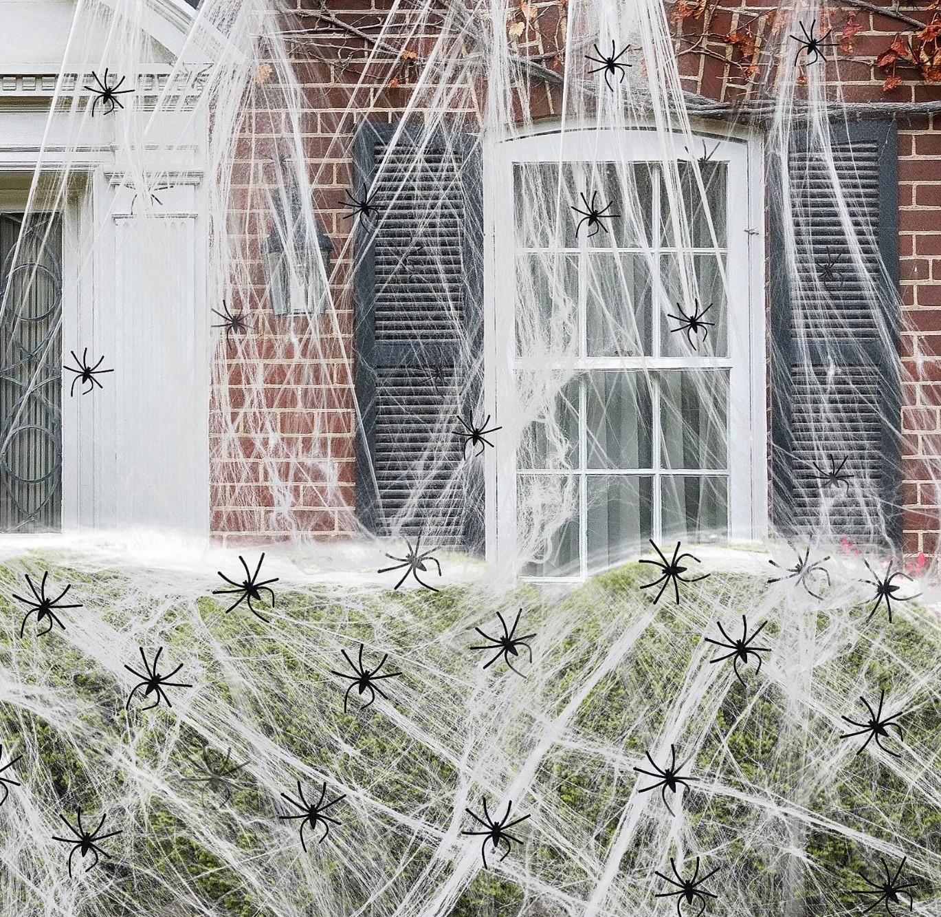 Halloween Decor - 1400 SQ FT Spider Web and 100PCs Fake Spiders - Item #8952 image