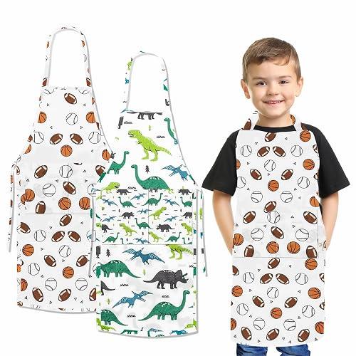 Tovla Jr. Apron Gift Set for Kids with Pocket - Sports Design & Dinosaur Design - Item #9386 image