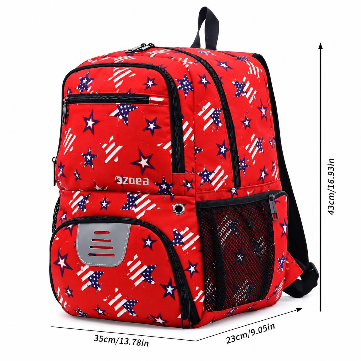 Kids Soccer Backpack - Stars Red - Item #9502