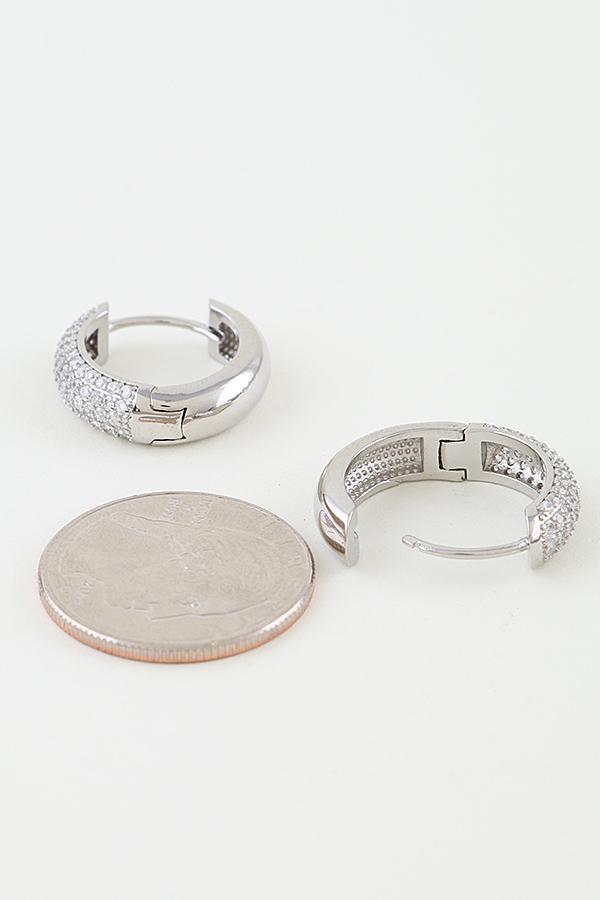 Bejeweled Cubic Zirconia Hoop Earrings (26789) image