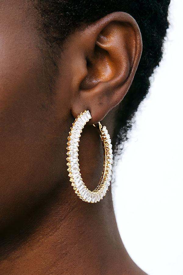 Cubic Zirconia Crystal Hoop Earrings image
