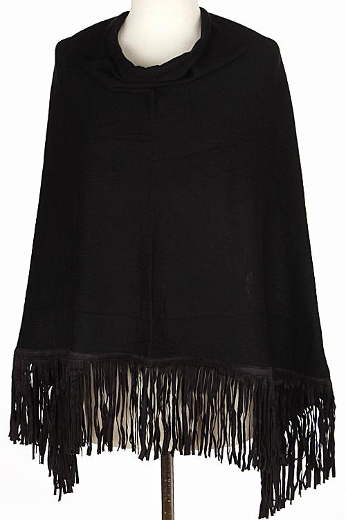 Poncho with Fringed Tassel Detail 5JCE image