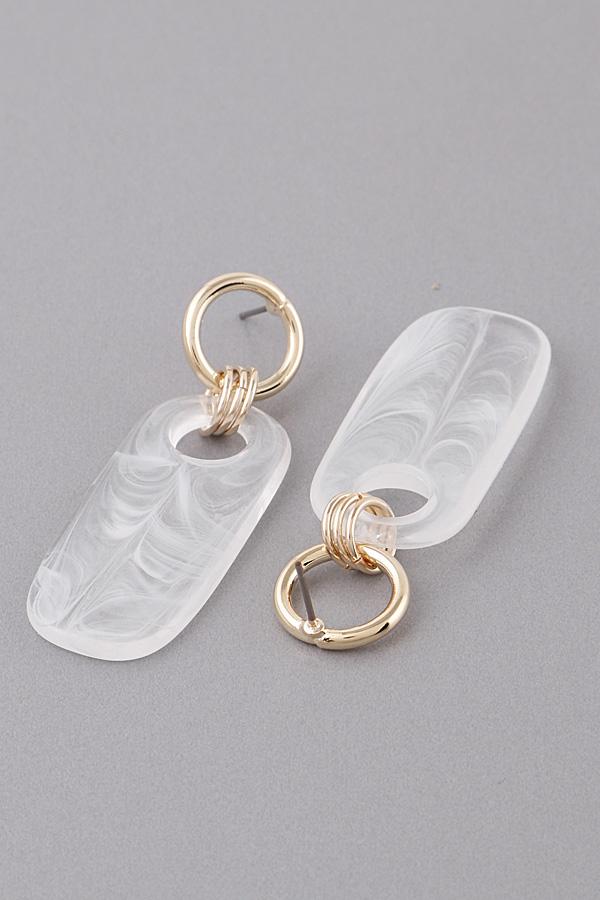 Oval Stone Drop Earrings image