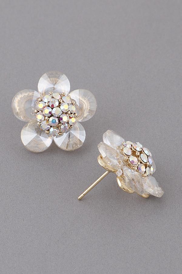Crystal Flower Stud Earrings image