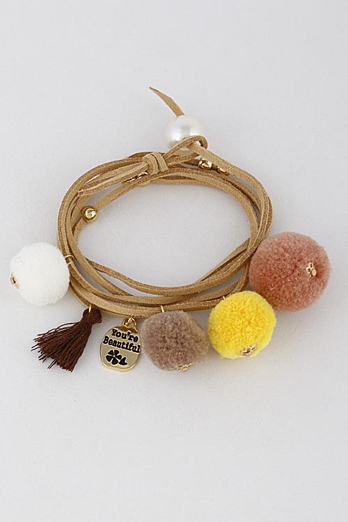 Simple Puff Thin 'You're Beautiful' Bracelet 6HAF1 image