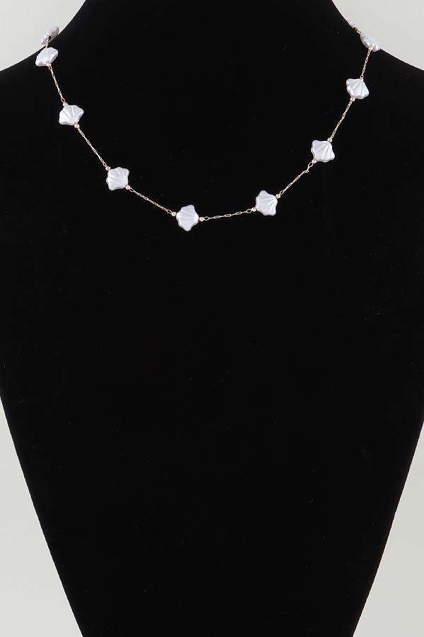 Multi Sea Shell Charm Chain Necklace image