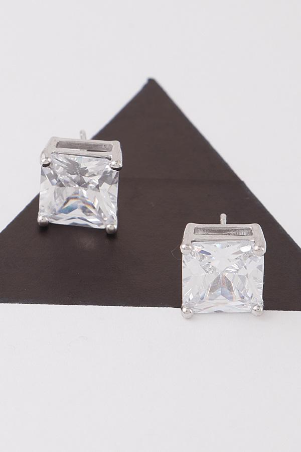 Crystal Square Stud Earrings. image