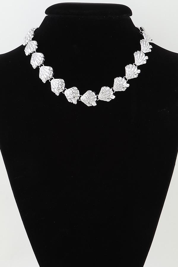 Hammered Sea Shell Charm Necklace image