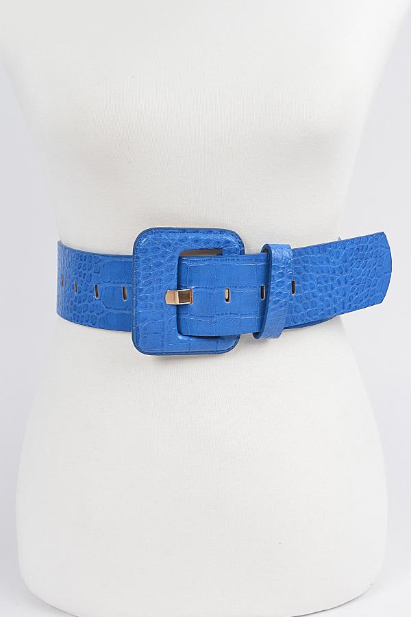 Faux Croc Leather Waist Belt. image
